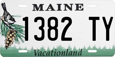 ME license plate 1382TY