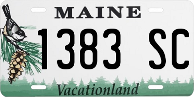 ME license plate 1383SC