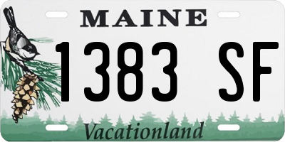 ME license plate 1383SF