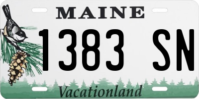 ME license plate 1383SN