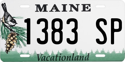 ME license plate 1383SP