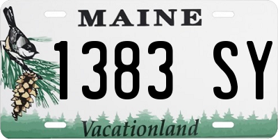 ME license plate 1383SY