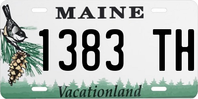 ME license plate 1383TH