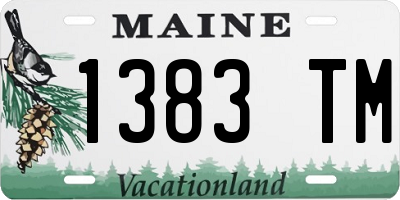 ME license plate 1383TM