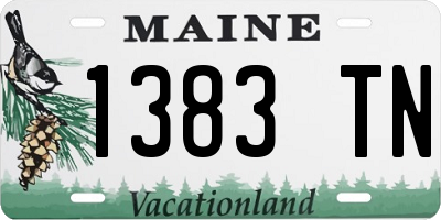 ME license plate 1383TN
