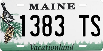 ME license plate 1383TS