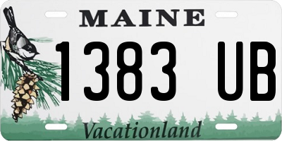 ME license plate 1383UB