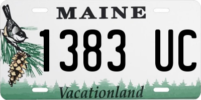 ME license plate 1383UC
