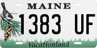 ME license plate 1383UF