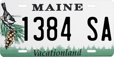 ME license plate 1384SA