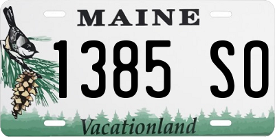 ME license plate 1385SO