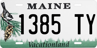 ME license plate 1385TY