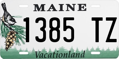 ME license plate 1385TZ