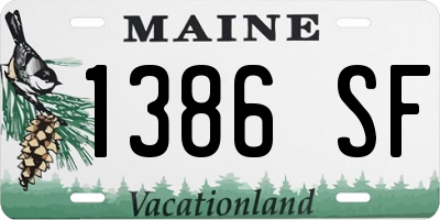 ME license plate 1386SF