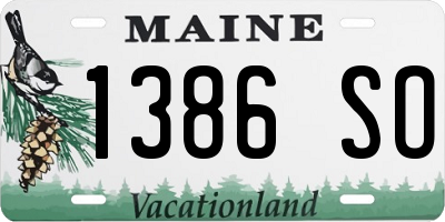 ME license plate 1386SO