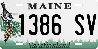 ME license plate 1386SV
