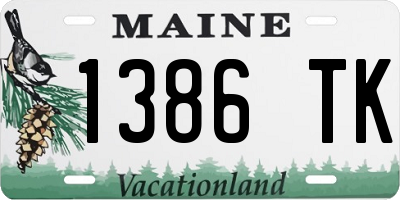 ME license plate 1386TK