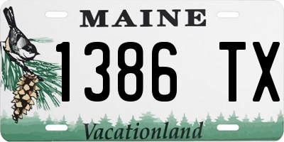 ME license plate 1386TX