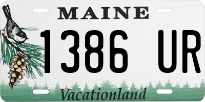 ME license plate 1386UR