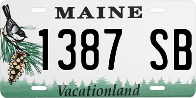 ME license plate 1387SB