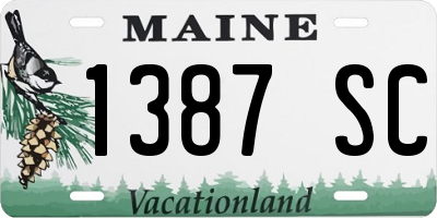 ME license plate 1387SC