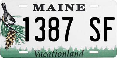 ME license plate 1387SF