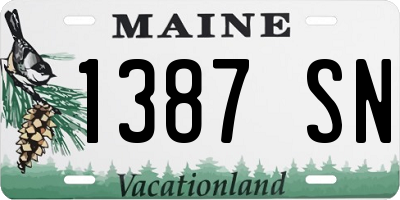 ME license plate 1387SN