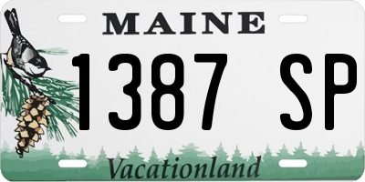 ME license plate 1387SP