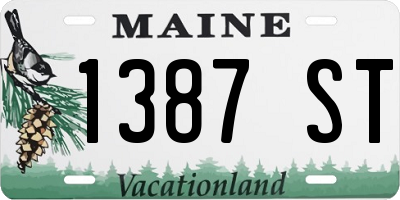 ME license plate 1387ST
