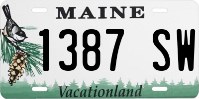 ME license plate 1387SW