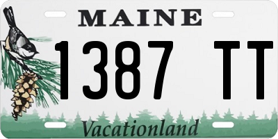 ME license plate 1387TT