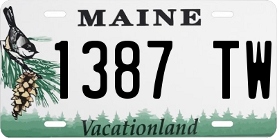 ME license plate 1387TW