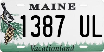 ME license plate 1387UL