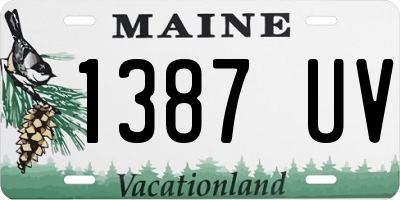 ME license plate 1387UV