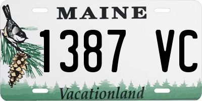 ME license plate 1387VC