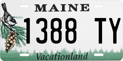 ME license plate 1388TY
