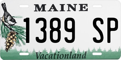 ME license plate 1389SP