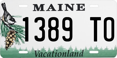 ME license plate 1389TO