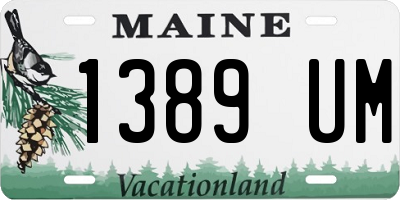 ME license plate 1389UM