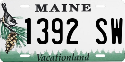 ME license plate 1392SW