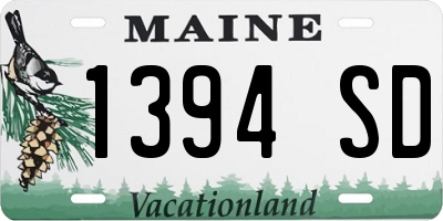 ME license plate 1394SD