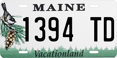 ME license plate 1394TD