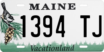 ME license plate 1394TJ