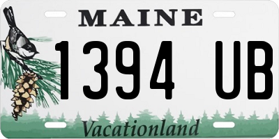 ME license plate 1394UB