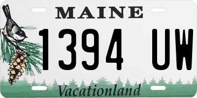 ME license plate 1394UW