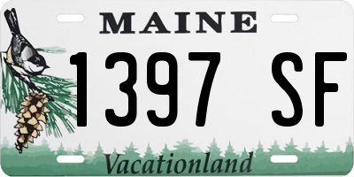 ME license plate 1397SF