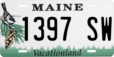 ME license plate 1397SW