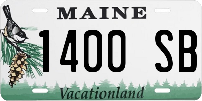 ME license plate 1400SB