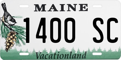 ME license plate 1400SC