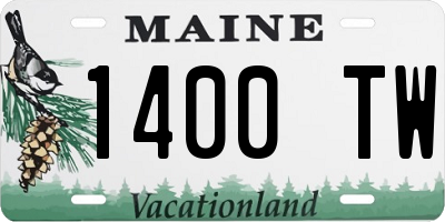 ME license plate 1400TW